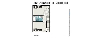 floor plan of the second floor of a bedroom floor plan for a roommates apartment