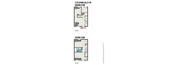 a floor plan of a house with a bedroom and a living room