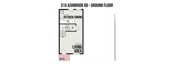 a floor plan of a bedroom house with a kitchen and a living area