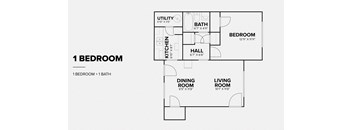 a floor plan of a house with a bedroom and a living room
