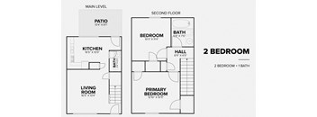 a floor plan of a house with three bedrooms and a bathroom
