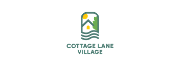 A logo with a house and a tree is displayed above the words "COTTAGE LANE VILLAGE".