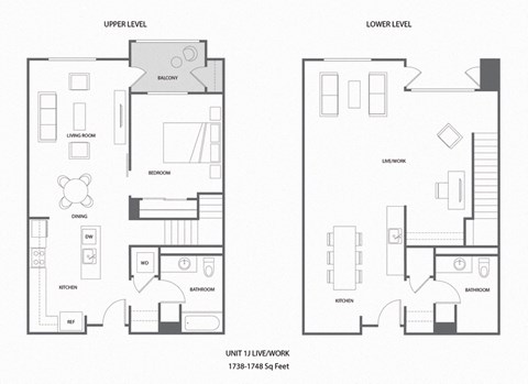 a floor plan of a house with two bedrooms and two bathrooms