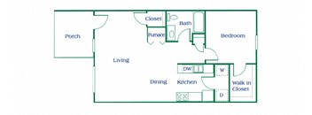 1 bedroom floor plan at Embarq Apartments