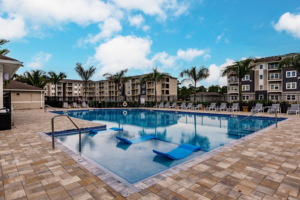 swimming pool at Vantage Luxury Apartments in  Cape Coral, FL