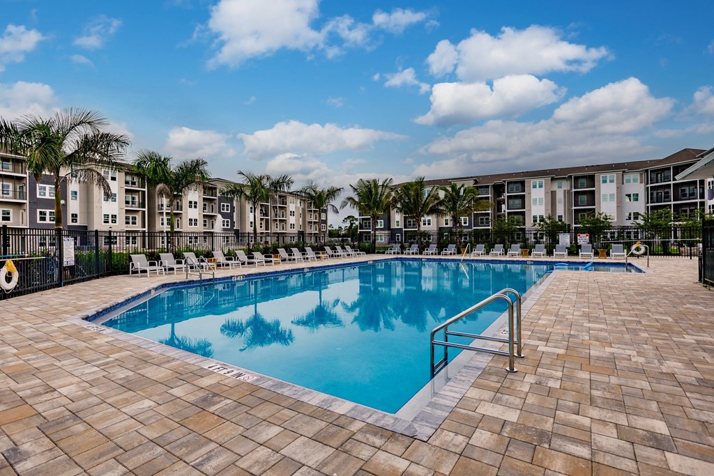 a swimming pool at Vantage Luxury Apartments in  Cape Coral, FL