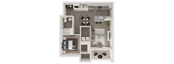 a floor plan of a 1 bedroom apartment