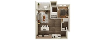 1 bedroom floor plan