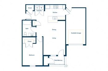 One bedroom with garage