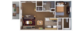 1 bedroom floor plan