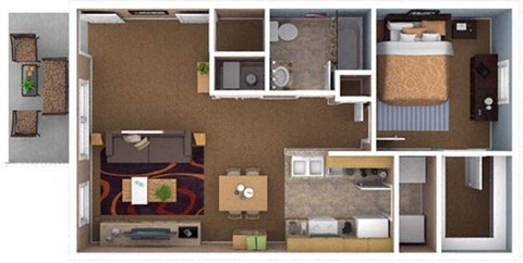 1 bedroom floor plan