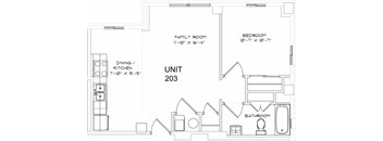 a floor plan of a bedroom apartment
