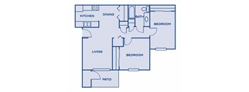 a floor plan of a two bedroom apartment