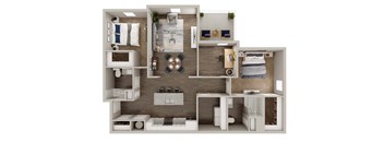 a floor plan of a 1 bedroom apartment at the crossings at white marsh apartments in white marsh