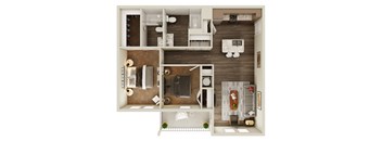a floor plan of a 1 bedroom apartment