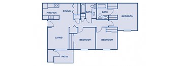 a floor plan of a two bedroom apartment