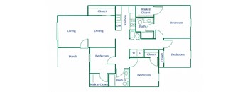 4 bedroom floor plan at Embarq Apartments