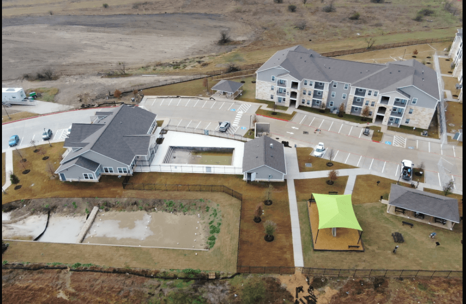 an aerial view Agave East apartments