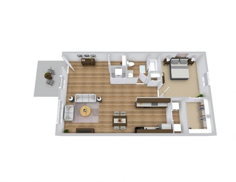 1 bedroom floor plan