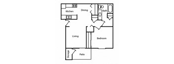 1 bedroom floor plan at CHA Logansport