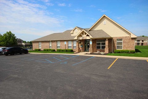 Exterior view of Canterbury House Apartments in Kalamazoo, Mi