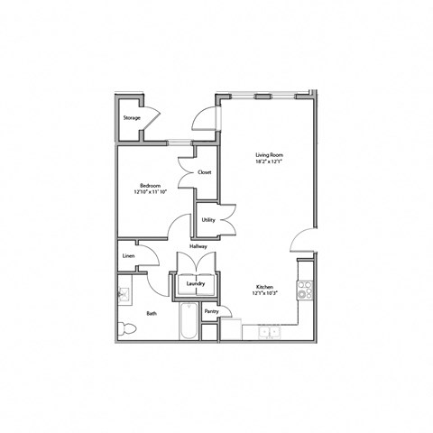 1 bedroom floor plan