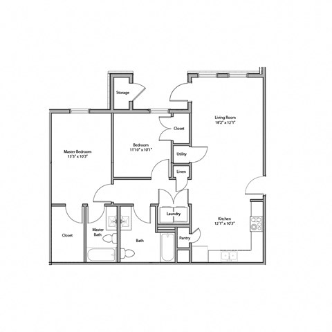2 bedroom floor plan