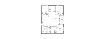 A floor plan of a house with labeled rooms such as Bath, Bedroom, Closet, Pantry, Living Room, Kitchen, Laundry, and Linen.