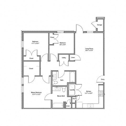 3 bedroom floor plan