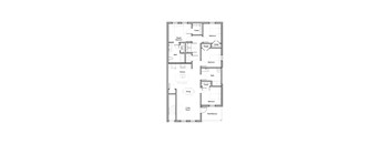 A floor plan of a house with a living room, dining room, kitchen, and three bedrooms.