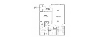 a floor plan of a bedroom apartment