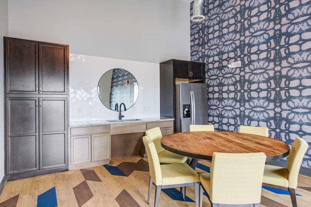 table and chairs in front of