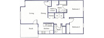 2 bedroom floor plan