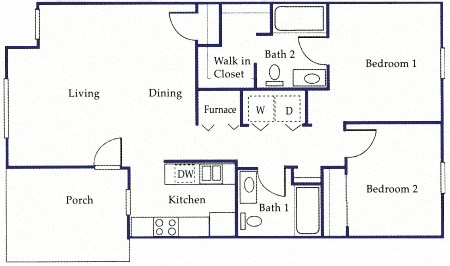 2 bedroom floor plan