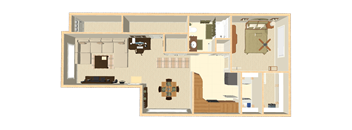 a 1 bedroom floor plan diagram