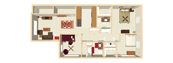 a 3 bedroom floor plan diagram