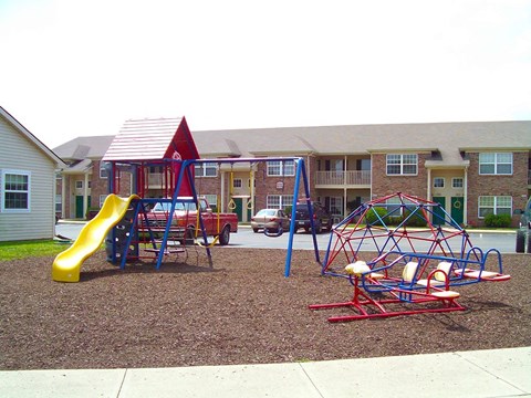 Playground in front of Patriot Pointe Apartments in Liberty, IN