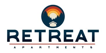 The image is a logo for Retreat Apartments.