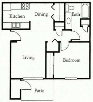 1 bedroom floor plan