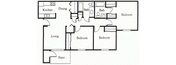 3 Bedroom floor plan
