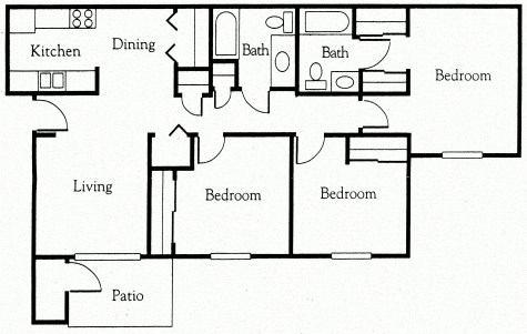3 Bedroom floor plan