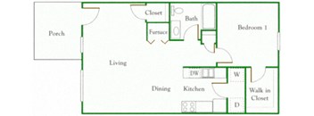 1 bedroom floor plan
