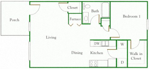 1 bedroom floor plan