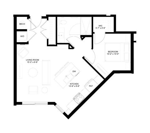 the plan of the floor of the bedroom floor plan of a house