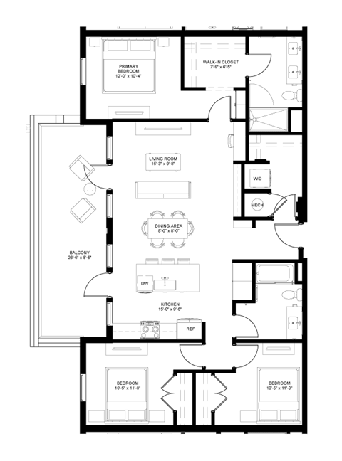 the floor plan of a bedroom house