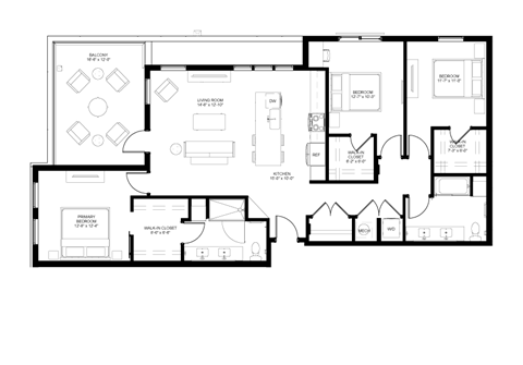 the floor plan of the condo