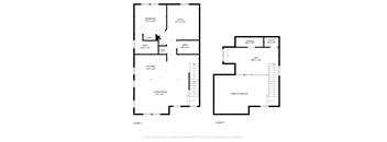 A black and white image of a floor plan for a two story house.