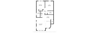 A black and white image of a floor plan for a home.