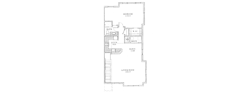the floor plan for a bedroom apartment with a living room and a closet