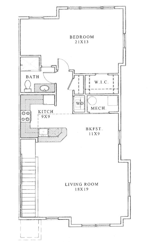 the floor plan for a bedroom apartment with a living room and a closet